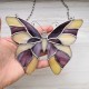 Vitráž- motýl - fialovo-béžový