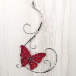 Motýlek s ornamenty- červený