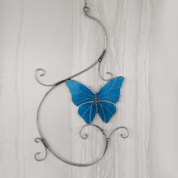 Motýlek s ornamenty- modrý